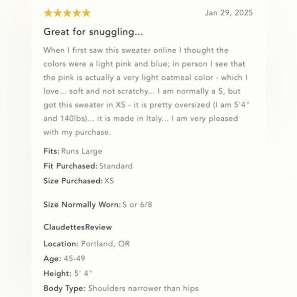 NWT Size XL (P2P 30") -Anthro Oversized Cardigan Sweater made in Italy (US$ 198) - Picture 16 of 16